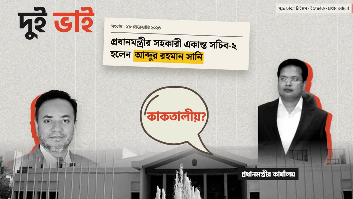 দুই ভাই: কবীর আহমেদ ভূঁইয়া ও প্রধানমন্ত্রীর সহকারী একান্ত সচিব আব্দুর রহমান সানি